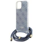 Carcasa Guess Crossbody Cord 4G Print compatibila cu iPhone 15 / 14 / 13, Albastru 6 - lerato.ro