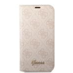 Carcasa flip cover Guess 4G Vintage Gold Logo compatibila cu iPhone 14, Roz 2 - lerato.ro