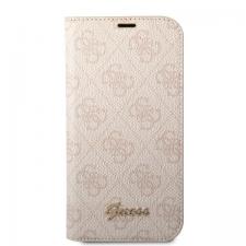 Carcasa flip cover Guess 4G Vintage Gold Logo compatibila cu iPhone 14, Roz