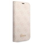 Carcasa flip cover Guess 4G Vintage Gold Logo compatibila cu iPhone 14, Roz 6 - lerato.ro