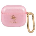Carcasa Guess Glitter Collection compatibila cu Apple AirPods 3, Roz 2 - lerato.ro