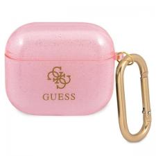 Carcasa Guess Glitter Collection compatibila cu Apple AirPods 3, Roz