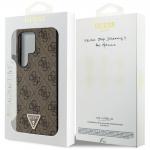 Carcasa Guess Grip Stand 4G Triangle Strass Logo compatibila cu Samsung Galaxy S24 Ultra, Maro 9 - lerato.ro