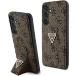 Carcasa Guess Grip Stand 4G Triangle Strass Logo compatibila cu Samsung Galaxy S24, Maro 4 - lerato.ro