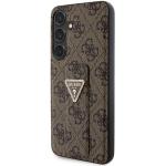 Carcasa Guess Grip Stand 4G Triangle Strass Logo compatibila cu Samsung Galaxy S24, Maro 3 - lerato.ro
