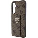 Carcasa Guess Grip Stand 4G Triangle Strass Logo compatibila cu Samsung Galaxy S24, Maro 7 - lerato.ro