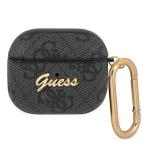 Carcasa Guess 4G Script Metal Collection compatibila cu Apple AirPods 3, Gri 2 - lerato.ro