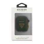 Carcasa Guess Silicone Triangle Logo compatibila cu Apple AirPods 1/2, Khaki 4 - lerato.ro