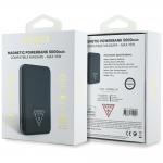 Baterie externa Guess Grained Triangle compatibila MagSafe, 5000mAh, PD 20W, Incarcare Wireless 15W, USB-C, Albastru 6 - lerato.ro