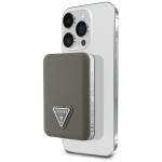 Baterie externa portabila Guess Grained Triangle compatibila cu MagSafe, 5000 mAh, PD 20W, Incarcare Wireless 15W, USB-C, Maro 3 - lerato.ro