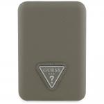 Baterie externa portabila Guess Grained Triangle compatibila cu MagSafe, 5000 mAh, PD 20W, Incarcare Wireless 15W, USB-C, Maro 2 - lerato.ro