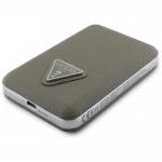 Baterie externa portabila Guess Grained Triangle compatibila cu MagSafe, 5000 mAh, PD 20W, Incarcare Wireless 15W, USB-C, Maro 5 - lerato.ro