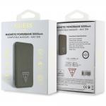 Baterie externa portabila Guess Grained Triangle compatibila cu MagSafe, 5000 mAh, PD 20W, Incarcare Wireless 15W, USB-C, Maro 6 - lerato.ro