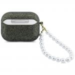 Carcasa Guess Glitter Pearl Strap compatibila cu Apple AirPods Pro 3, Khaki 3 - lerato.ro