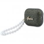 Carcasa Guess Glitter Pearl Strap compatibila cu Apple AirPods Pro 3, Khaki 4 - lerato.ro