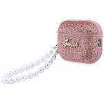 Carcasa Guess Glitter Pearl Strap compatibila cu Apple AirPods Pro 3, Roz 4 - lerato.ro