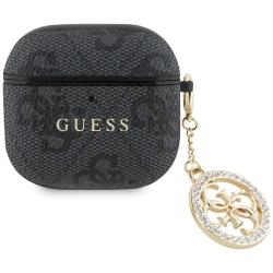 Carcasa Guess 4G Strass Charm compatibila cu Apple AirPods 4, Negru