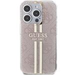Carcasa Guess IML 4G Gold Stripe compatibila cu iPhone 14 Pro Max, Roz 2 - lerato.ro