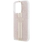 Carcasa Guess IML 4G Gold Stripe compatibila cu iPhone 14 Pro Max, Roz 7 - lerato.ro