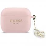 Carcasa Guess Silicone 4G Charm compatibila cu Apple AirPods Pro 3, Roz 2 - lerato.ro