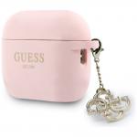 Carcasa Guess Silicone 4G Charm compatibila cu Apple AirPods Pro 3, Roz 4 - lerato.ro
