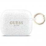 Carcasa Guess Silicone Glitter Ring compatibila cu Apple AirPods Pro 3, Alb 2 - lerato.ro