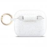 Carcasa Guess Silicone Glitter Ring compatibila cu Apple AirPods Pro 3, Alb 3 - lerato.ro