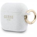 Carcasa Guess Silicone Glitter Ring compatibila cu Apple AirPods Pro 3, Alb 4 - lerato.ro