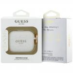 Carcasa Guess Silicone Glitter Ring compatibila cu Apple AirPods Pro 3, Alb 5 - lerato.ro