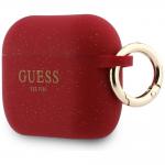Carcasa Guess Silicone Glitter Ring compatibila cu Apple AirPods Pro 3, Rosu 4 - lerato.ro