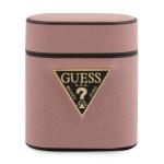 Carcasa Guess Saffiano Collection compatibila cu Apple AirPods 1/2, Roz 2 - lerato.ro