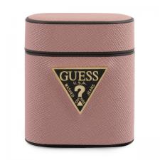 Carcasa Guess Saffiano Collection compatibila cu Apple AirPods 1/2, Roz