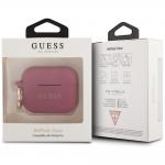 Carcasa Guess Silicone Glitter compatibila cu Apple AirPods Pro, Fucsia 4 - lerato.ro