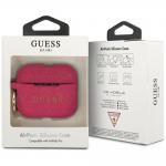 Carcasa Guess Silicone Glitter compatibila cu Apple AirPods Pro, Fucsia 5 - lerato.ro