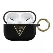 Carcasa Guess Silicone Triangle Logo compatibila cu Apple AirPods Pro, Negru