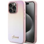 Carcasa Guess Saffiano Iridescent Script compatibila cu iPhone 15 Pro, Roz 4 - lerato.ro