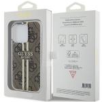 Carcasa Guess IML 4G Gold Stripe compatibila cu iPhone 15 Pro Max, Maro 9 - lerato.ro