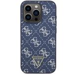 Carcasa Guess 4G Triangle Metal Logo compatibila cu iPhone 15 Pro, Blue 2 - lerato.ro