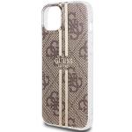 Carcasa Guess IML 4G Gold Stripe compatibila cu iPhone 15 Plus / 14 Plus, Maro 7 - lerato.ro