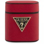 Carcasa Guess Saffiano Collection compatibila cu Apple AirPods 1/2, Rosu 2 - lerato.ro