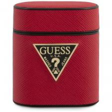 Carcasa Guess Saffiano Collection compatibila cu Apple AirPods 1/2, Rosu