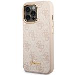 Carcasa Guess 4G Vintage Gold Logo compatibila cu iPhone 14 Pro, Pink 3 - lerato.ro