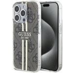 Carcasa Guess IML 4G Gold Stripe compatibila cu iPhone 15 Pro, Maro 4 - lerato.ro