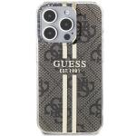 Carcasa Guess IML 4G Gold Stripe compatibila cu iPhone 15 Pro, Maro 2 - lerato.ro