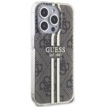 Carcasa Guess IML 4G Gold Stripe compatibila cu iPhone 15 Pro, Maro 5 - lerato.ro