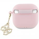 Carcasa Guess Silicone 4G Charm compatibila cu Apple AirPods 4, Roz 3 - lerato.ro