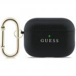 Carcasa Guess Grained Classic Logo Hook compatibila cu Apple AirPods Pro 3, Negru 2 - lerato.ro
