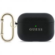 Carcasa Guess Grained Classic Logo Hook compatibila cu Apple AirPods Pro 3, Negru