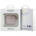 Carcasa Guess Metallic Script Charm compatibila cu Apple AirPods 4, Roz 4 - lerato.ro