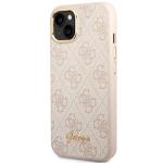 Carcasa Guess 4G Vintage Gold Logo compatibila cu iPhone 14, Roz 3 - lerato.ro